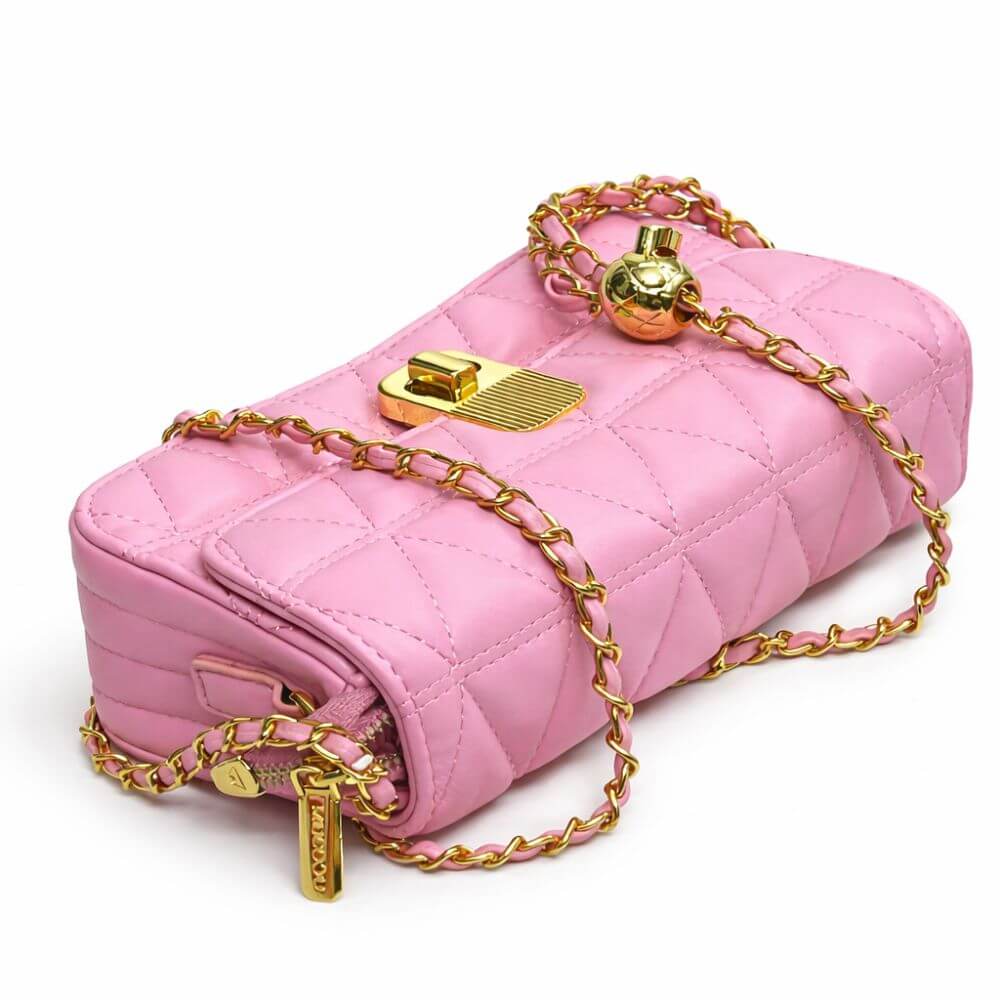 Chic Pink Quilted Chain Bag
